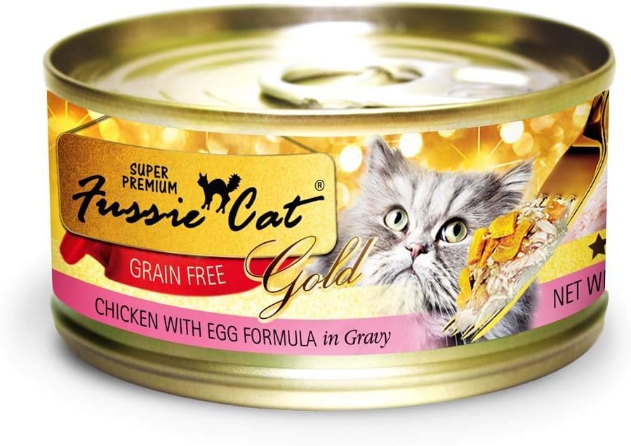 Fussie Cat Gold Chicken with Egg Can Cat Food 2.82oz
