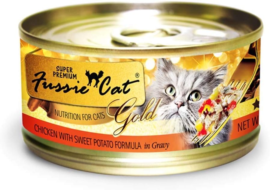 Fussie Cat Gold Chicken with Sweet Potato Can Cat Food 2.82oz