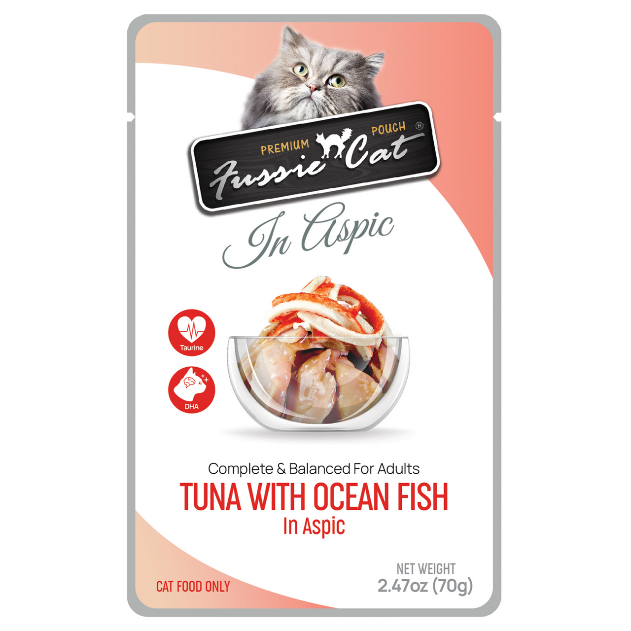 Fussie Cat Premium Tuna w/ Ocean Fish in Aspic Pouch 2.47oz