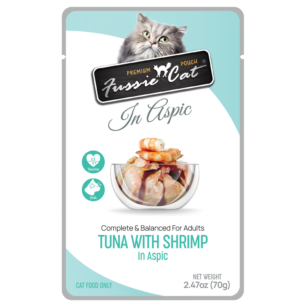 Fussie Cat Premium Tuna w/ Shrimp Aspic Pouch 2.47oz