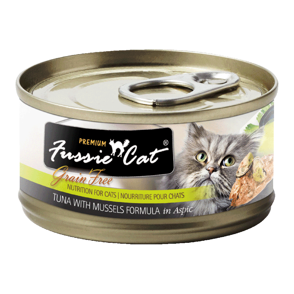 Fussie Cat Black Label Tuna with Mussel in Aspic 2.82oz
