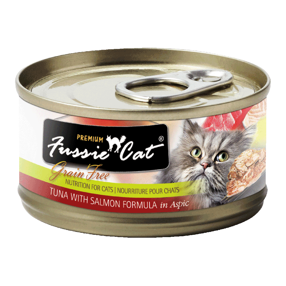 Fussie Cat Black Label Tuna with Salmon in Aspic 2.82oz