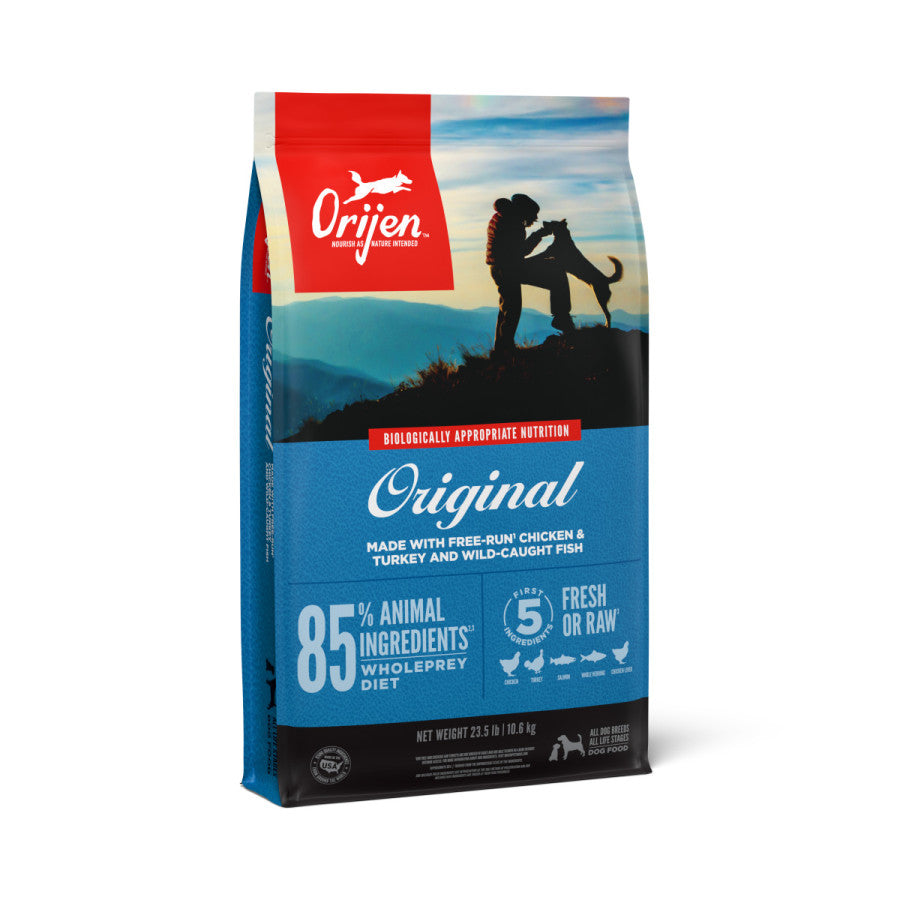 Orijen Original Grain Free Fresh or Raw Dry Dog Food Chicken, Turkey & Fish