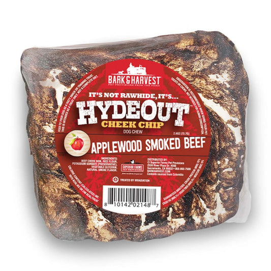 Bark & Harvest Hydeout Beef Cheek Chips Applewood Smoked Flavor Dog Chew