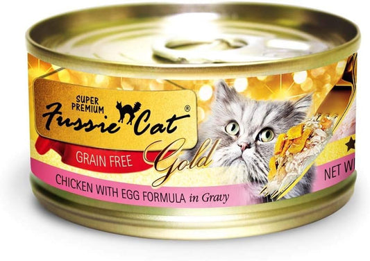 Fussie Cat Gold Chicken with Egg Can Cat Food 2.82oz