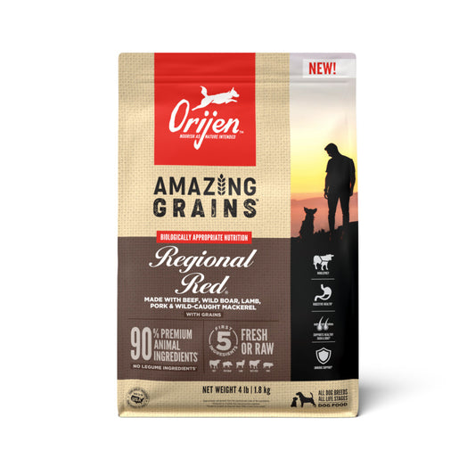 Orijen AMAZING GRAINS Regional Red Dry Dog Food Beef, Boar, Lamb, Pork & Fish