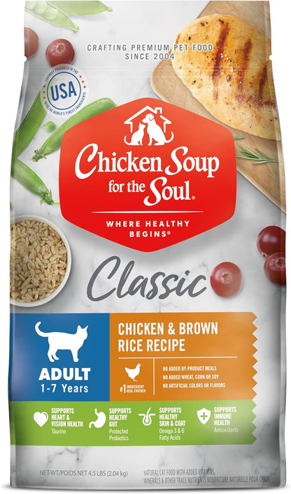 Chicken Soup for the Soul Natural Premium Adult Dry Cat Food Adult Chicken & Brown Rice