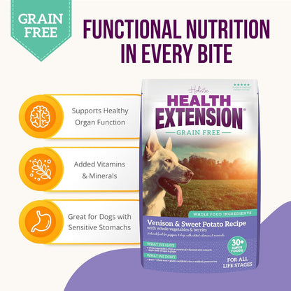 Health Extension Grain Free Venison & Sweet Potato Dry Dog Food