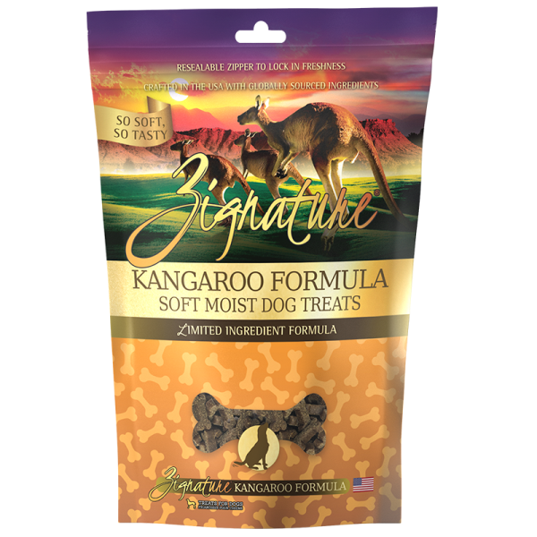 Zignature Kangaroo Heart-Shaped Dog Treats 4oz