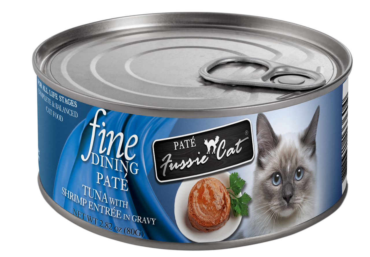Fussie Cat Fine Dining Pate Tuna with Shrimp Entree 2.82oz