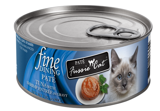 Fussie Cat Fine Dining Pate Tuna with Shrimp Entree 2.82oz