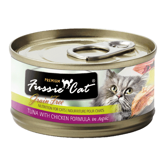 Fussie Cat Black Label Tuna with Chicken in Aspic 2.82oz