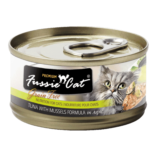 Fussie Cat Black Label Tuna with Mussel in Aspic 2.82oz
