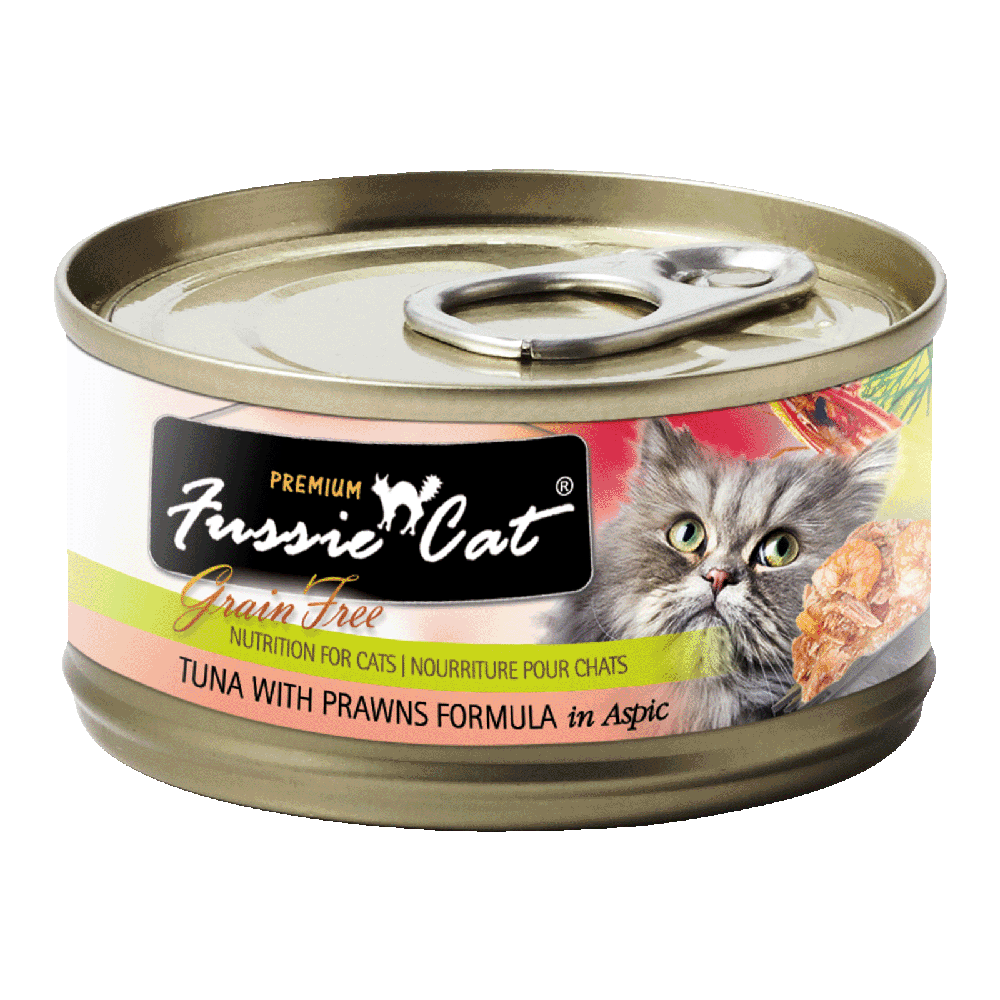 Fussie Cat Black Label Tuna with Prawns in Aspic 2.82oz