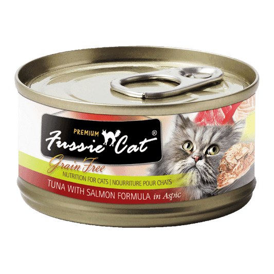 Fussie Cat Black Label Tuna with Salmon in Aspic 2.82oz