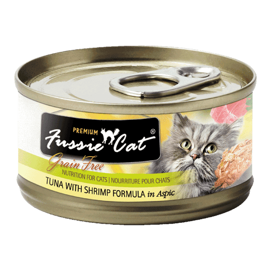 Fussie Cat Black Label Tuna with Shrimp in Aspic 2.82oz
