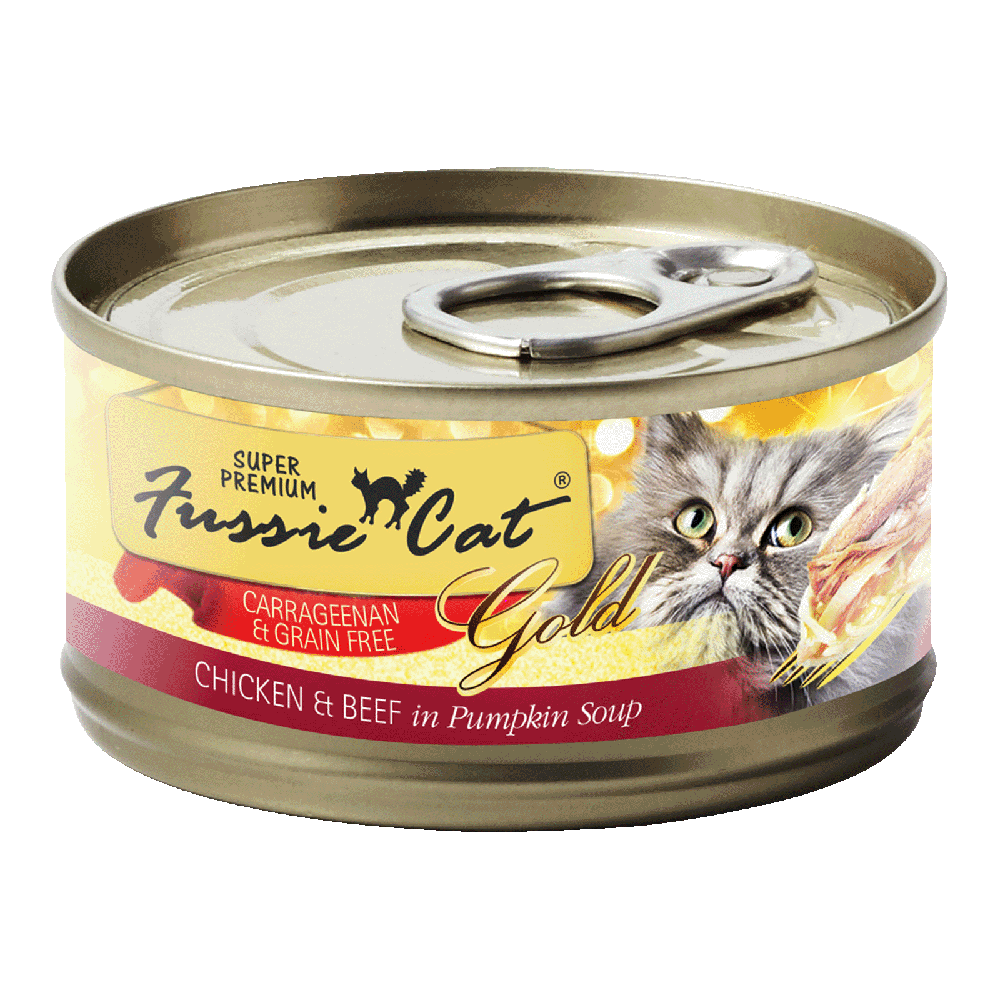 Fussie Cat Gold Label Chicken & Beef in Pumpkin Soup 2.82oz