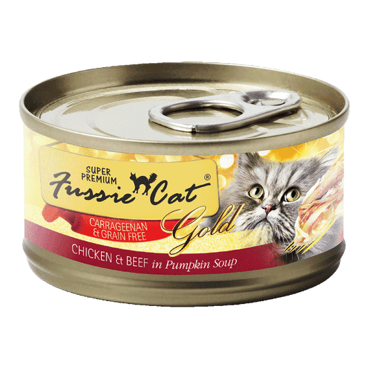 Fussie Cat Gold Label Chicken & Beef in Pumpkin Soup 2.82oz
