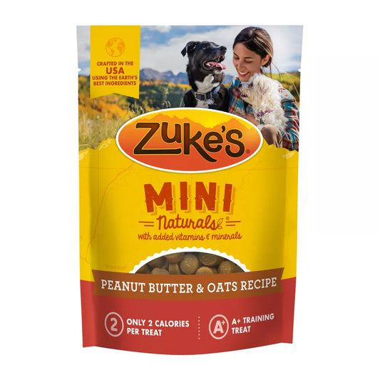 Zuke’s Mini Naturals Peanut Butter & Oats Recipe Training Adult Dog Treats