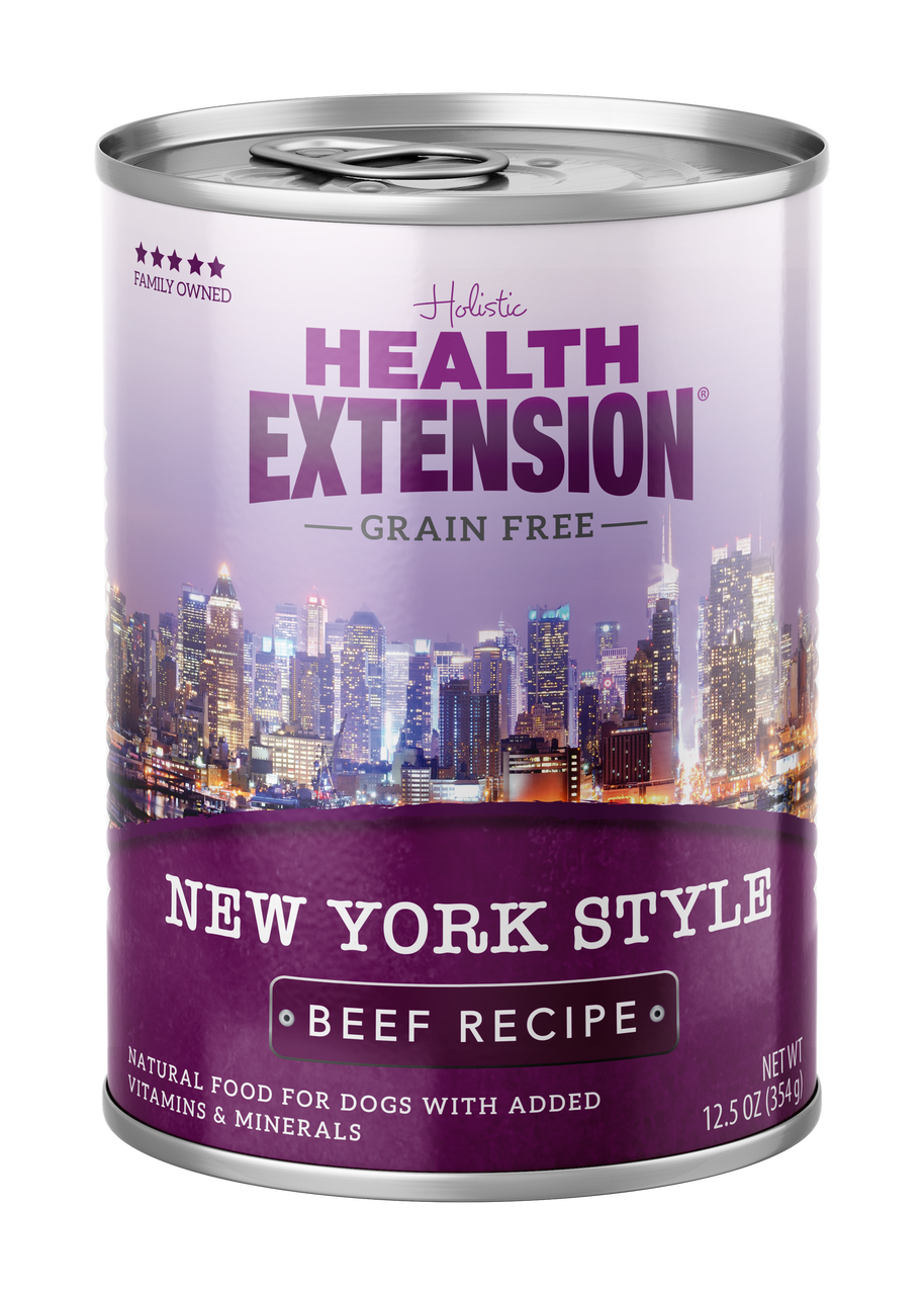 Health Extension Grain Free New York Style Beef Recipe Canned Dog Food 12.5 Oz