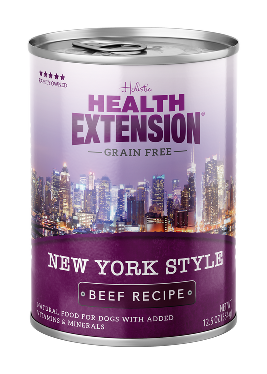 Health Extension Grain Free New York Style Beef Recipe Canned Dog Food 12.5 Oz