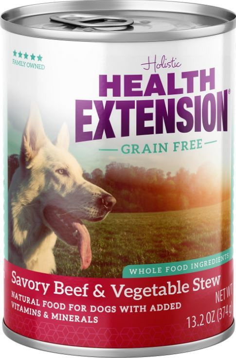 Health Extension Grain-Free Savory Beef Stew Canned Dog Food 13.2 Oz
