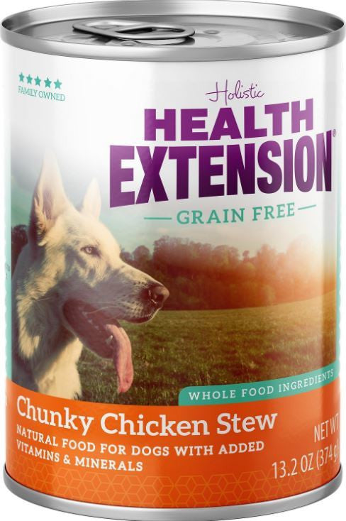 Health Extension Grain-Free Chunky Chicken Stew Canned Dog Food 13.2 Oz