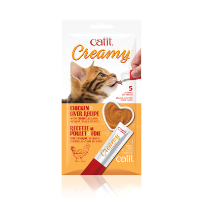 Catit Creamy Lickable Cat Treat Chicken & Liver 5 Pack