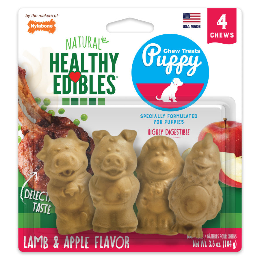 Nylabone Healthy Edibles All-Natural Long Lasting Puppy Chew Treats Lamb & Apple
