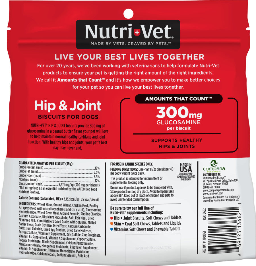 Nutri-Vet Hip & Joint Dog Biscuits Peanut Butter