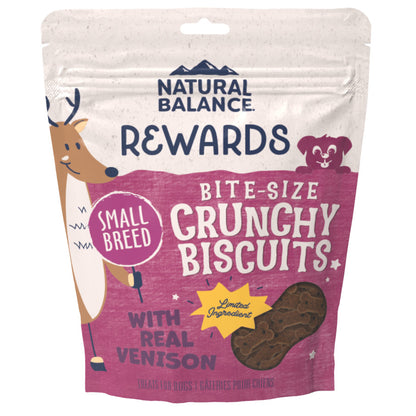 Natural Balance Pet Foods Rewards Bite-Size Crunchy Biscuits Small Breed Dog Treats 8 Ounces