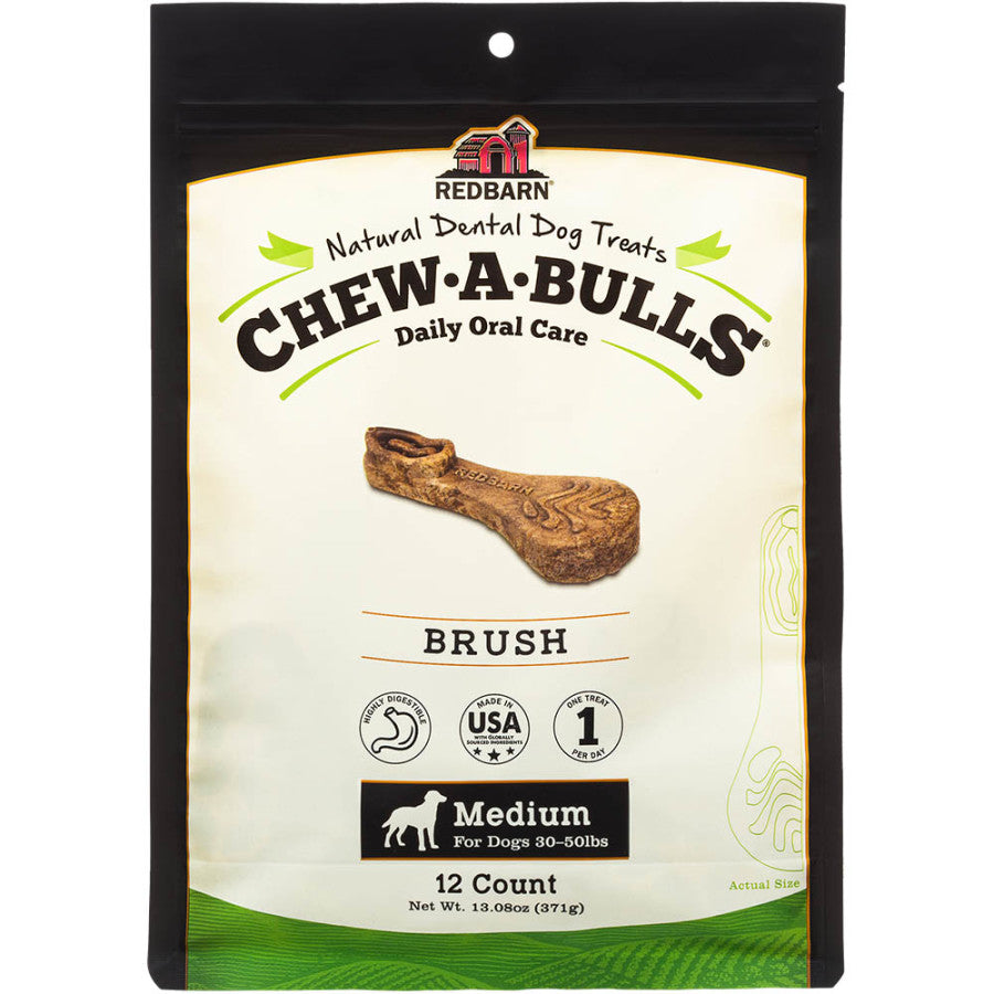 Redbarn Pet Products Chew-A-Bulls Dental Dog Treat Brush