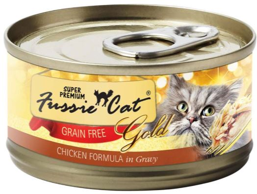 Fussie Cat Gold Chicken with Gravy Can Cat Food 2.82oz