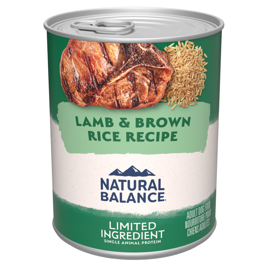 Natural Balance Limited Ingredient Lamb & Brown Rice Canned Dog Food 13oz, 6-Pack