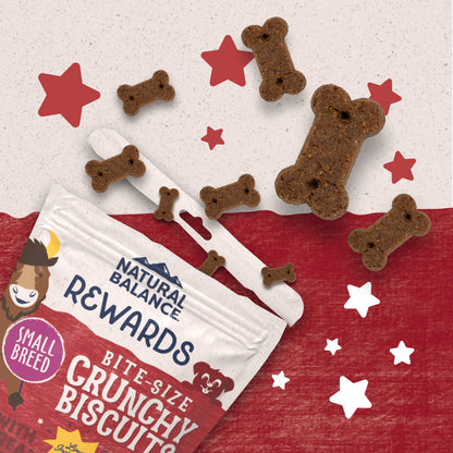Natural Balance Pet Foods Rewards Bite-Size Crunchy Biscuits Small Breed Dog Treats 8 Ounces
