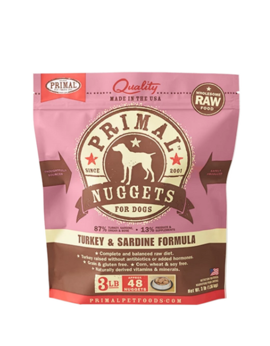 Primal Dog Frozen Turkey & Sardine Formula 3-lbs