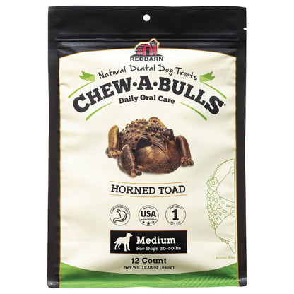 Redbarn Pet Products Chew-A-Bulls Dental Dog Treat Toad