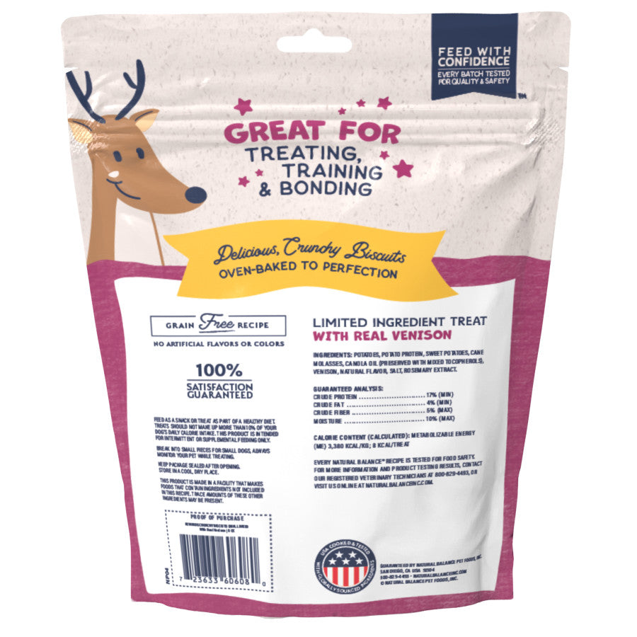 Natural Balance Pet Foods Rewards Bite-Size Crunchy Biscuits Small Breed Dog Treats 8 Ounces