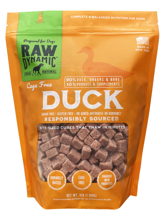 Raw Dynamic Dog Frozen Duck 3-lbs