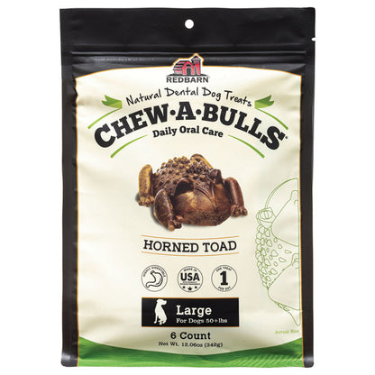 Redbarn Pet Products Chew-A-Bulls Dental Dog Treat Toad