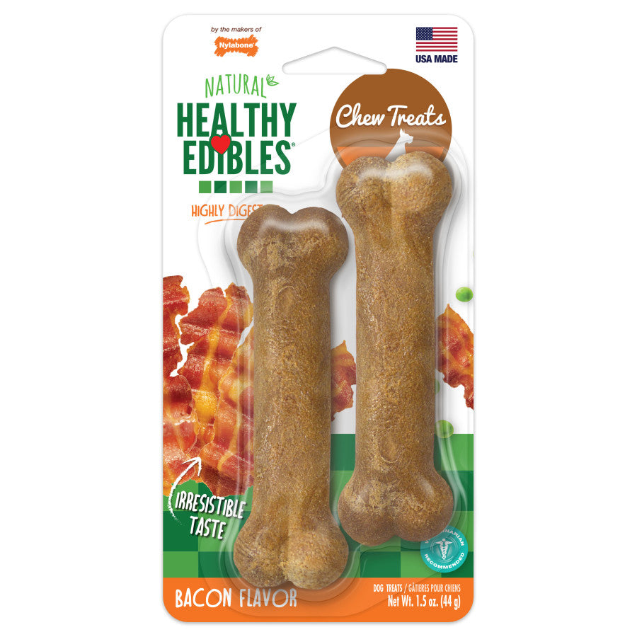Nylabone Healthy Edibles All-Natural Long Lasting Chew Treats Bacon
