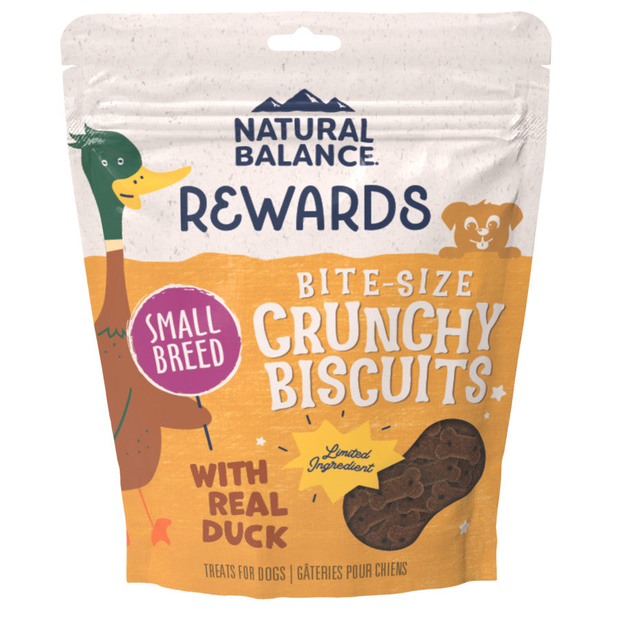 Natural Balance Pet Foods Rewards Bite-Size Crunchy Biscuits Small Breed Dog Treats 8 Ounces