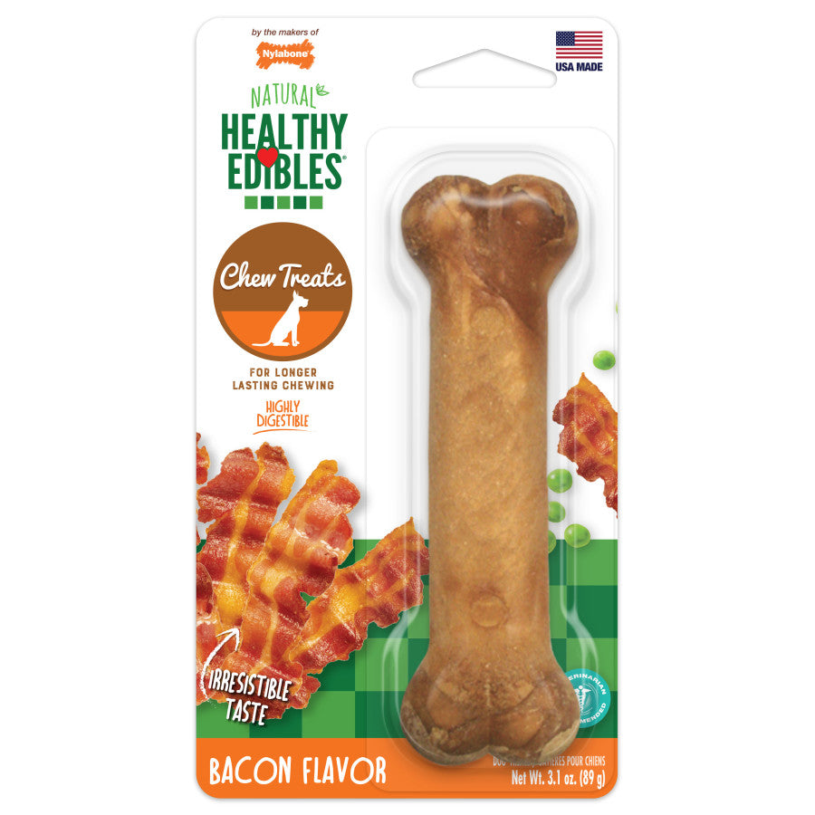 Nylabone Healthy Edibles All-Natural Long Lasting Chew Treats Bacon