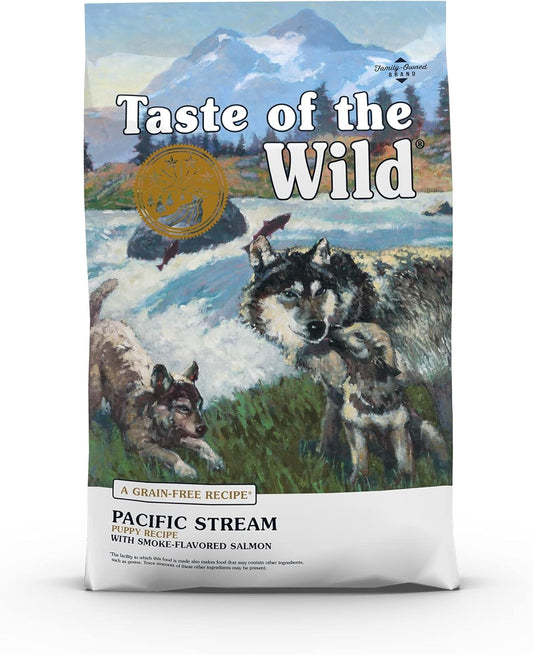 Taste of the Wild Pacific Stream Grain-Free Smoked Salmon Dry Puppy Food 28 lbs