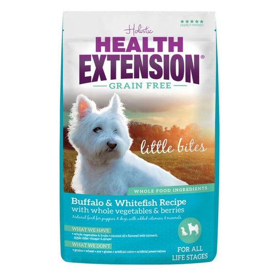 Health Extension Grain Free Little Bites Dry Dog Food Buffalo & Whitefish 10 lb