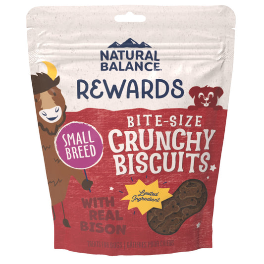 Natural Balance Pet Foods Rewards Bite-Size Crunchy Biscuits Small Breed Dog Treats 8 Ounces